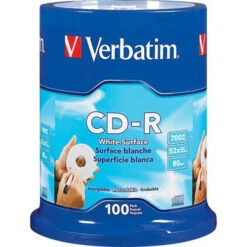 Verbatim CD-R 700MB 52x Write Once Blank White Surface Recordable Compact Disc (Spindle Pack Of 100)(Verbatim Cd R 700mb 52x Write Once Blank White Surface Recordable Compact Disc Spindle Pack Of 100) -Celestron Shop 1232815782000 331046