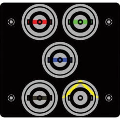 FSR IPS-V150T-BLK BNC (RED/GRN/BLU/BLK/YEL) To BNC Bulkhead Insert Plate (Black)(Fsr Ips V150t Blk Bnc Red Grn Blu Blk Yel To Bnc Bulkhead Insert Plate Black)