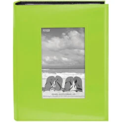 Pioneer Photo Albums Sewn Photo Album With Frame Cutout - For 4 X 6" (Green)(Pioneer Photo Albums Sewn Photo Album With Frame Cutout For 4 X 6 Green)
