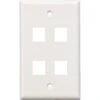 Tera Grand 4-Hole Wall Plate For Keystone Inserts (White)(Tera Grand 4 Hole Wall Plate For Keystone Inserts White)