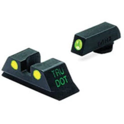 MEPROLIGHT LTD Tru-Dot Tritium Night Sight Set For Glock 10mm/.45ACP (Yellow / Green)(Meprolight Ltd Tru Dot Tritium Night Sight Set For Glock 10mm 45acp Yellow Green)