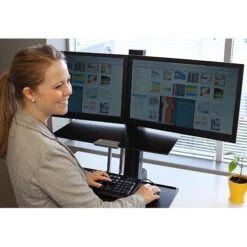 Ergotron WorkFit-S Dual Monitor With Worksurface+ (Black)(Ergotron Workfit S Dual Monitor With Worksurface Black) -Celestron Shop 1441831503000 IMG 533185