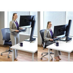 Ergotron WorkFit-S Dual Monitor With Worksurface+ (Black)(Ergotron Workfit S Dual Monitor With Worksurface Black) -Celestron Shop 1441831503000 IMG 533186