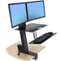 Ergotron WorkFit-S Dual Monitor With Worksurface+ (Black)(Ergotron Workfit S Dual Monitor With Worksurface Black) -Celestron Shop 1441831504000 1128683