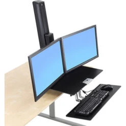 Ergotron WorkFit-S Dual Monitor With Worksurface+ (Black)(Ergotron Workfit S Dual Monitor With Worksurface Black) -Celestron Shop 1441898215000 IMG 533180