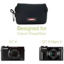 MegaGear Ultra-light Neoprene Camera Case With Carabiner For Canon PowerShot G7X And PowerShot G7 X Mark II Cameras (Black)(Megagear Ultra Light Neoprene Camera Case With Carabiner For Canon Powershot G7x And Powershot G7 X Mark Ii Cameras Black) -Celestron Shop 1468968333000 IMG 656638