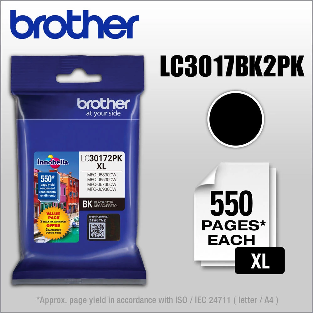 Brother LC3017BK High Yield XL Black Ink Cartridge (2-Pack)(Brother Lc3017bk High Yield Xl Black Ink Cartridge 2 Pack) 5 Brother LC3017BK High Yield XL Black Ink Cartridge (2-Pack)(Brother Lc3017bk High Yield Xl Black Ink Cartridge 2 Pack) - Image 5