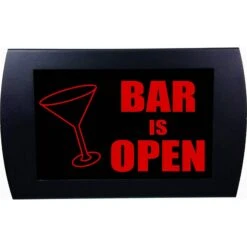 American Recorder BAR IS OPEN Indicator Sign With LEDs (Martini Glass, Red)(American Recorder Bar Is Open Indicator Sign With Leds Martini Glass Red)