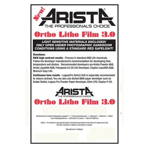 Arista Ortho Litho 3.0 Film (8 X 10", 50 Sheets)(Arista Ortho Litho 3 0 Film 8 X 10 50 Sheets) 1 Arista Ortho Litho 3.0 Film (8 X 10", 50 Sheets)(Arista Ortho Litho 3 0 Film 8 X 10 50 Sheets)