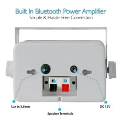 Pyle Pro 3.5 Bluetooth Home Speakers,3-Way Indoor/Outdoor Waterproof Speaker System, 200 Watt (White)(Pair)(Pyle Pro 3 5 Bluetooth Home Speakers 3 Way Indoor Outdoor Waterproof Speaker System 200 Watt Whitepair) -Celestron Shop 1551714320000 IMG 1149063