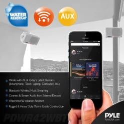 Pyle Pro 3.5 Bluetooth Home Speakers,3-Way Indoor/Outdoor Waterproof Speaker System, 200 Watt (White)(Pair)(Pyle Pro 3 5 Bluetooth Home Speakers 3 Way Indoor Outdoor Waterproof Speaker System 200 Watt Whitepair) -Celestron Shop 1551714320000 IMG 1149064