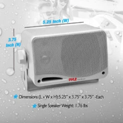 Pyle Pro 3.5 Bluetooth Home Speakers,3-Way Indoor/Outdoor Waterproof Speaker System, 200 Watt (White)(Pair)(Pyle Pro 3 5 Bluetooth Home Speakers 3 Way Indoor Outdoor Waterproof Speaker System 200 Watt Whitepair) -Celestron Shop 1551714320000 IMG 1149065