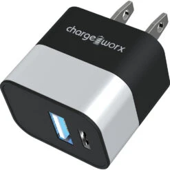 ChargeWorx 3.1A USB Type-C & USB Type-A Wall Charger (Silver)(Chargeworx 3 1a Usb Type C Usb Type A Wall Charger Silver)