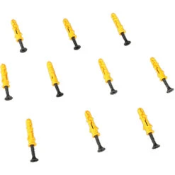 CAMVATE C2201 M3.5 Self Tapping Screw 30mm Long With Ribbed Wall Anchor (10-Pack)(Camvate C2201 M3 5 Self Tapping Screw 30mm Long With Ribbed Wall Anchor 10 Pack)