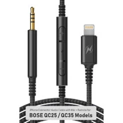 Thore 2.5mm To Lightning Cable For Bose QC25, QC35, And Headphones 700 (Black, 4')(Thore 2 5mm To Lightning Cable For Bose Qc25 Qc35 And Headphones 700 Black 4) -Celestron Shop 1577366130 IMG 1295343