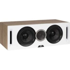 ELAC Debut Reference Two-Way Center Channel Speaker (White Baffle, Oak Cabinet)(Elac Debut Reference Two Way Center Channel Speaker White Baffle Oak Cabinet)