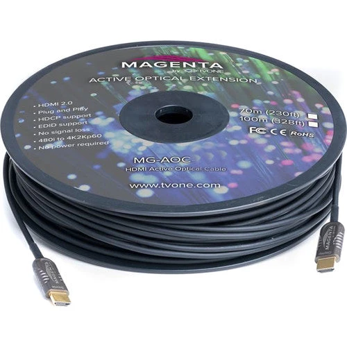 Magenta Active Optical Plenum HDMI 2.0 Cable (82')(Magenta Active Optical Plenum Hdmi 2 0 Cable 82) 2 Magenta Active Optical Plenum HDMI 2.0 Cable (82')(Magenta Active Optical Plenum Hdmi 2 0 Cable 82) - Image 2
