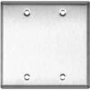 TecNec 2-Gang Blank Wall Plate (Clear Anodized Aluminum)(Tecnec 2 Gang Blank Wall Plate Clear Anodized Aluminum)