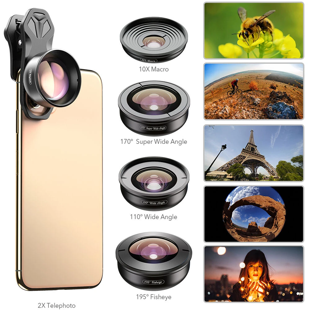 Apexel 4K HD Mobile Phone 5-in-1 Camera Lens Kit(Apexel 4k Hd Mobile Phone 5 In 1 Camera Lens Kit 1) 4 Apexel 4K HD Mobile Phone 5-in-1 Camera Lens Kit(Apexel 4k Hd Mobile Phone 5 In 1 Camera Lens Kit 1) - Image 4