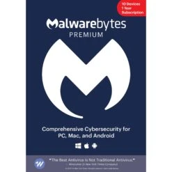 Malwarebytes Premium Cybersecurity Software (Download, 10-Device License, 1-Year)(Malwarebytes Premium Cybersecurity Software Download 10 Device License 1 Year)