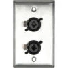 TecNec 1-Gang Stainless Steel Wall Plate With 2 Neutrik NCJ6FI-S XLR & 1/4 Combo Jacks(Tecnec 1 Gang Stainless Steel Wall Plate With 2 Neutrik Ncj6fi S Xlr 1 4 Combo Jacks)