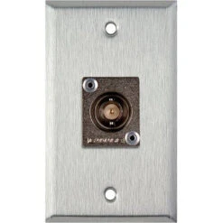 TecNec 1-Gang Wall Plate With Canare 12G-SDI BNC Female Connector (Gray Lexan)(Tecnec 1 Gang Wall Plate With Canare 12g Sdi Bnc Female Connector Gray Lexan)
