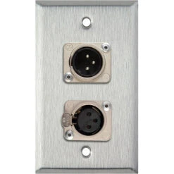 TecNec 1-Gang Wall Plate With With XLR Male & Female Connectors (Gray Lexan)(Tecnec 1 Gang Wall Plate With With Xlr Male Female Connectors Gray Lexan)