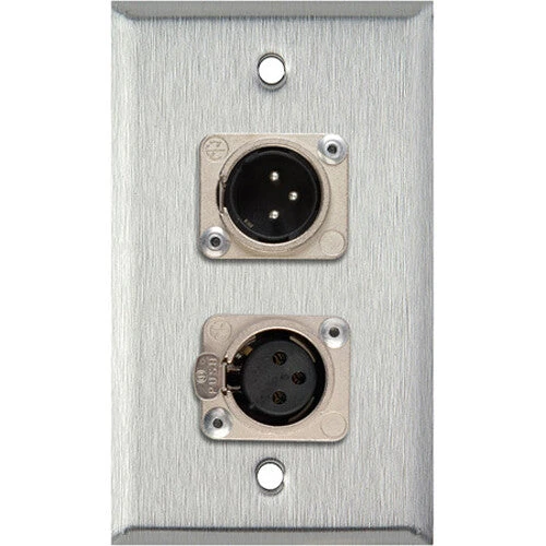 TecNec 1-Gang Wall Plate With With XLR Male & Female Connectors (Gray Lexan)(Tecnec 1 Gang Wall Plate With With Xlr Male Female Connectors Gray Lexan) 1 TecNec 1-Gang Wall Plate With With XLR Male & Female Connectors (Gray Lexan)(Tecnec 1 Gang Wall Plate With With Xlr Male Female Connectors Gray Lexan)