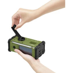 Sangean SG-112 AM/FM/Weather Rugged Portable Radio With Hand Crank & Solar Panel (Green)(Sangean Sg 112 Am Fm Weather Rugged Portable Radio With Hand Crank Solar Panel Green) -Celestron Shop 1613494842 IMG 1489472