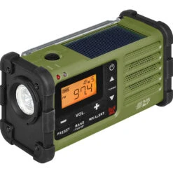 Sangean SG-112 AM/FM/Weather Rugged Portable Radio With Hand Crank & Solar Panel (Green)(Sangean Sg 112 Am Fm Weather Rugged Portable Radio With Hand Crank Solar Panel Green)