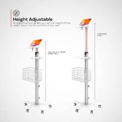 CTA Digital Medical Mobile Floor Stand With VESA Plate And Paragon Enclosure For Tablets (White)(Cta Digital Medical Mobile Floor Stand With Vesa Plate And Paragon Enclosure For Tablets White) -Celestron Shop 1616608832 IMG 1509774