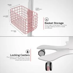 CTA Digital Medical Mobile Floor Stand With VESA Plate And Paragon Enclosure For Tablets (White)(Cta Digital Medical Mobile Floor Stand With Vesa Plate And Paragon Enclosure For Tablets White) -Celestron Shop 1616608832 IMG 1509775