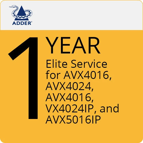 Adder Elite Service For ADDERView Catx AVX4016 & AVX4024 KVM Switch (1-Year)(Adder Elite Service For Adderview Catx Avx4016 Avx4024 Kvm Switch 1 Year) 1 Adder Elite Service For ADDERView Catx AVX4016 & AVX4024 KVM Switch (1-Year)(Adder Elite Service For Adderview Catx Avx4016 Avx4024 Kvm Switch 1 Year)