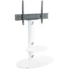 AVF Group Lugano Oval Pedestal TV Stand (Satin White With White Glass)(Avf Group Lugano Oval Pedestal Tv Stand Satin White With White Glass)