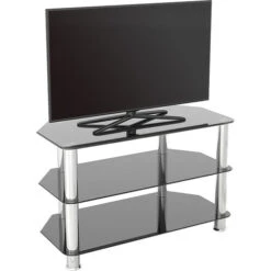AVF Group 32" Classic Corner Glass TV Stand (Chrome With Black Glass)(Avf Group 32 Classic Corner Glass Tv Stand Chrome With Black Glass) -Celestron Shop 1623683792 IMG 1550222
