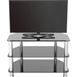 AVF Group 32" Classic Corner Glass TV Stand (Chrome With Black Glass)(Avf Group 32 Classic Corner Glass Tv Stand Chrome With Black Glass) -Celestron Shop 1623683792 IMG 1550223