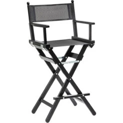 ConeCarts Tall Director's Chair (30.7", Black Frame, Plastic Coated)(Conecarts Tall Directors Chair 30 7 Black Frame Plastic Coated)