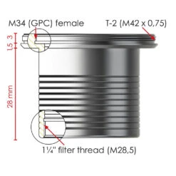 Alpine Astronomical Baader 1.25" / T-2 Nosepiece With Safety-Kerfs(Alpine Astronomical Baader 1 25 T 2 Nosepiece With Safety Kerfs) -Celestron Shop 1626442217 IMG 1573296