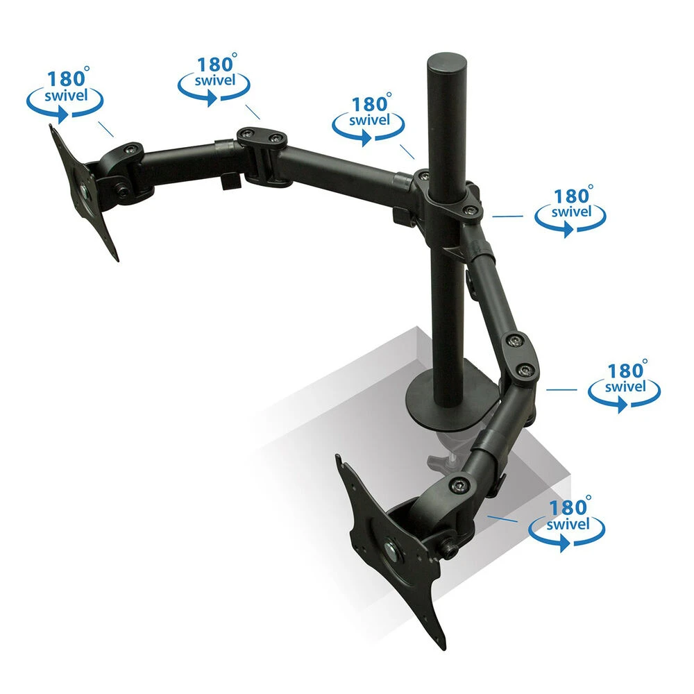 Mount-It! Full Motion Dual Monitor Desk Mount For 13 To 27" Screens(Mount It Full Motion Dual Monitor Desk Mount For 13 To 27 Screens) 5 Mount-It! Full Motion Dual Monitor Desk Mount For 13 To 27" Screens(Mount It Full Motion Dual Monitor Desk Mount For 13 To 27 Screens) - Image 5