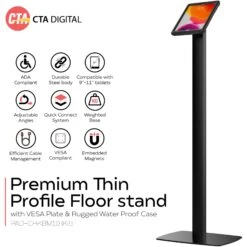 CTA Digital Thin Profile Floor Stand With Removeable Magnetic Protective Case For 10.2" IPads (Black)(Cta Digital Thin Profile Floor Stand With Removeable Magnetic Protective Case For 10 2 Ipads Black) -Celestron Shop 1634741177 IMG 1626818