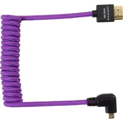 Kondor Blue Gerald Undone Braided Coiled High-Speed Right-Angle Micro-HDMI To HDMI Cable For Canon R5 & R6 Cameras (Limited Purple Edition, 12 To 24")(Kondor Blue Gerald Undone Braided Coiled High Speed Right Angle Micro Hdmi To Hdmi Cable For Canon R5 R6 Cameras Limited Purple Edition 12 To 24) -Celestron Shop 1639063895 IMG 1657402