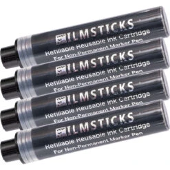 Filmsticks Reusable Dry Erase Marker Refill Ink Cartridges (4-Pack, Black)(Filmsticks Reusable Dry Erase Marker Refill Ink Cartridges 4 Pack Black)