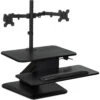 Mount-It! Sit Stand Standing Desk Converter With Dual Monitor Mount Combo (Black)(Mount It Sit Stand Standing Desk Converter With Dual Monitor Mount Combo Black)