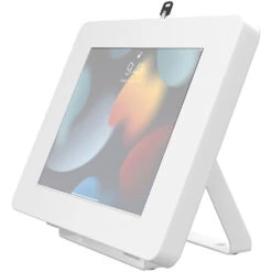 CTA Digital Full Rotation Desk Mount With Universal Security Enclosure (White)(Cta Digital Full Rotation Desk Mount With Universal Security Enclosure White)