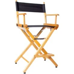 Filmcraft Pro Series Medium Director's Chair (24", Natural Frame, Black Canvas)(Filmcraft Pro Series Medium Directors Chair 24 Natural Frame Black Canvas)