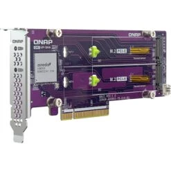 QNAP Dual M.2 22110 / 2280 PCIe Gen3 X8 NVMe SSD Expansion Card(Qnap Dual M 2 22110 2280 Pcie Gen3 X8 Nvme Ssd Expansion Card 1)