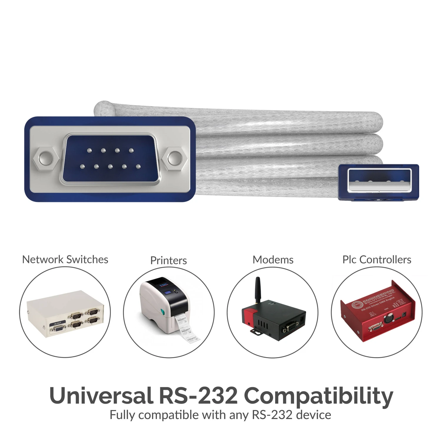 Sabrent USB-A 2.0 Male To Serial DB-9 9-Pin Male RS232 Cable Adapter (6')(Sabrent Usb A 2 0 Male To Serial Db 9 9 Pin Male Rs232 Cable Adapter 6) 4 Sabrent USB-A 2.0 Male To Serial DB-9 9-Pin Male RS232 Cable Adapter (6')(Sabrent Usb A 2 0 Male To Serial Db 9 9 Pin Male Rs232 Cable Adapter 6) - Image 4