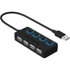 Sabrent 4-Port USB 2.0 Hub With Power Switches (Black)(Sabrent 4 Port Usb 2 0 Hub With Power Switches Black)