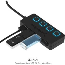 Sabrent 4-Port USB 2.0 Hub With Power Switches (Black)(Sabrent 4 Port Usb 2 0 Hub With Power Switches Black) -Celestron Shop 1675271771 IMG 1929506
