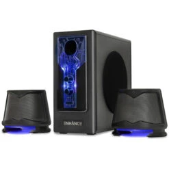 Enhance SB 2.1 Computer Speakers With Subwoofer For Desktop And Laptop Computers (Blue)(Enhance Sb 2 1 Computer Speakers With Subwoofer For Desktop And Laptop Computers Blue)